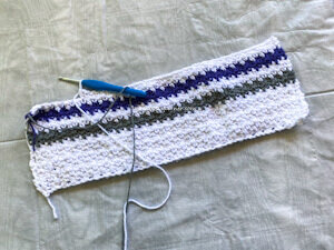 crochet kitchen towel in progress