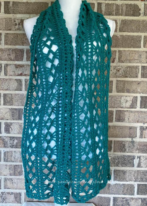 Emeraldgreencrochetscarf