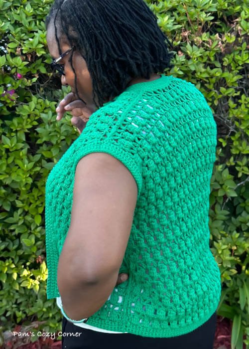 Green CrochetCardigan