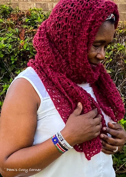 Lacy crochet scarf