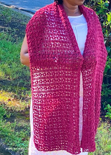 crochet red scarf