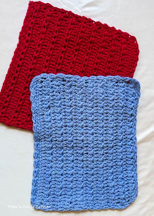crochet criss cross washcloth 1