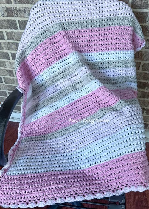 striped shell crochet blanket pattern