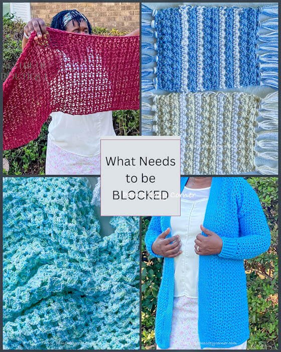 Blocking crochet knit projects
