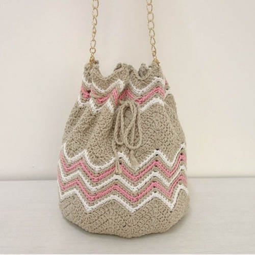 Chevron bucket bag