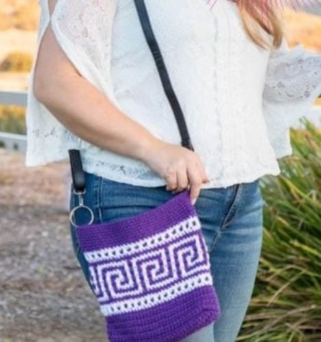 Swirly Free Mosaic Crochet Bag