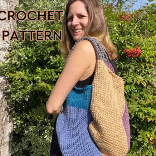 Tunisian crochet market bag