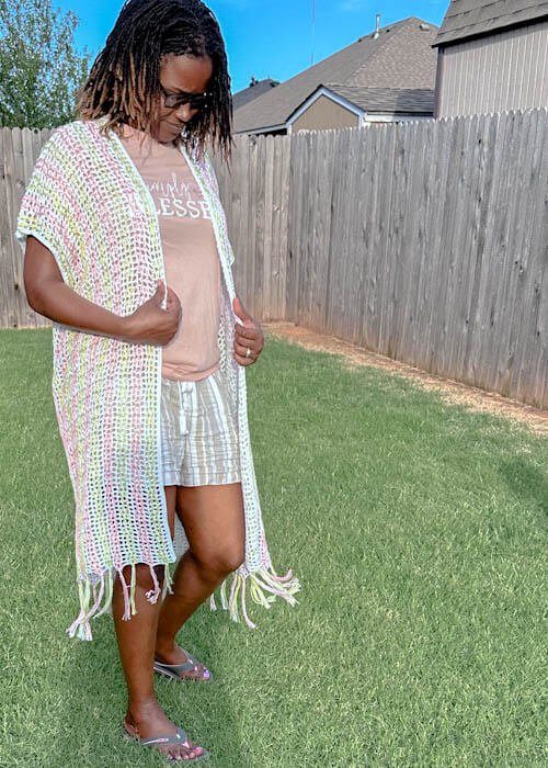 crochet robe style beach cover