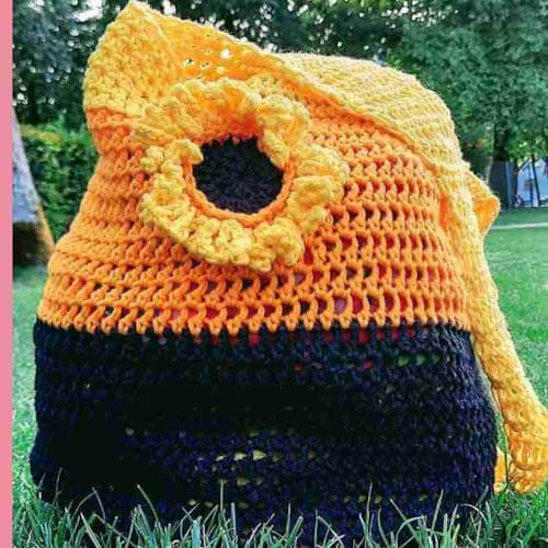 crochet sunflower tote bag pattern