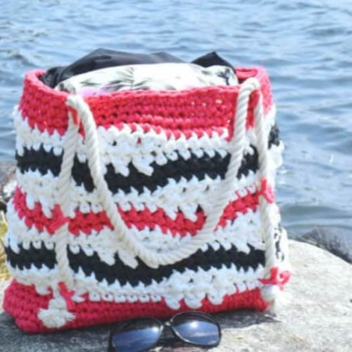 double waves beach bag