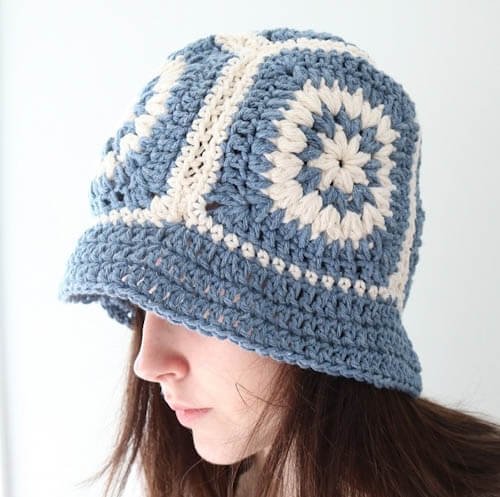 GrannySquareBucket Hat Crochet Pattern