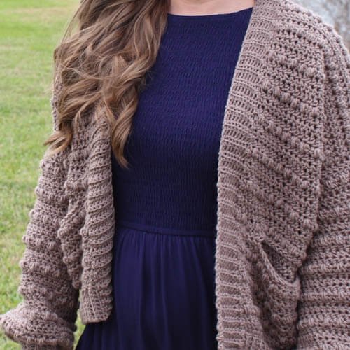 cottagecore inspired crochet cardigan