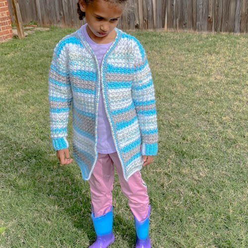 Easy Children’s Crochet Cardigan Pattern-Butterfly