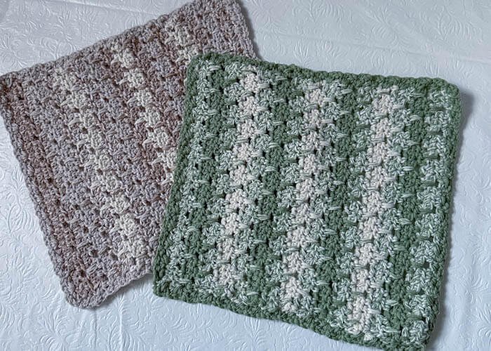 Easy free crochet cotton dishcloth