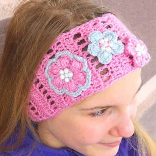 SpringBlossomCrochetHeadband