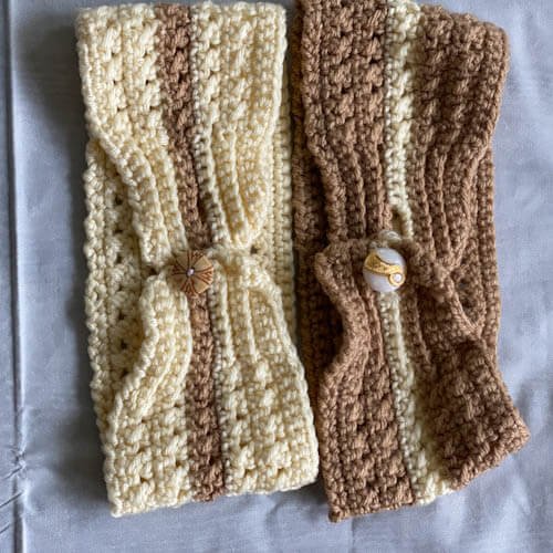 button crochet headband